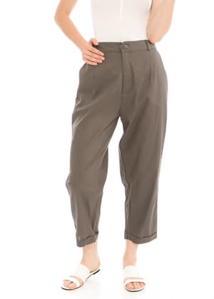 Kama Linen Pants in Dark Grey