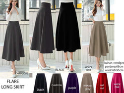 Mid Length Flare Skirt