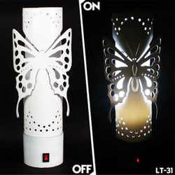 Lampu Tidur Tabung - Motif Timbul Kupu-Kupu Cantik