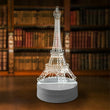 Lampu Tidur Hias LED 3D Transparan - Desain Eiffel Tower