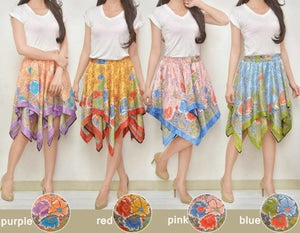 Rok Asimetris Batik Satin Silk Etnik AllSize