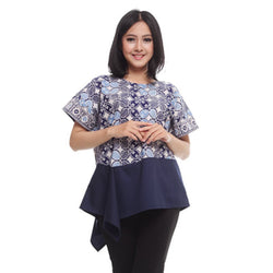 COEVAL EMMA BLOUSE BATIK - ATASAN WANITA BIRU