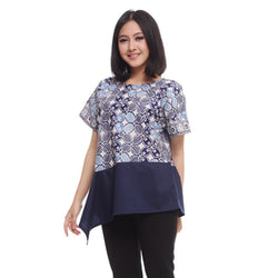 COEVAL EMMA BLOUSE BATIK - ATASAN WANITA BIRU