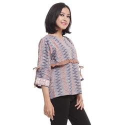 COEVAL ALANA BLOUSE BATIK ATASAN - WANITA ABU COKLAT