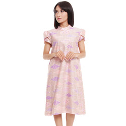 MEGAN DRESS BATIK - GAUN WANITA BROWN