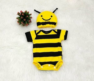 Jumper Bayi Lebah + Topi Baju Jumpsuit Kostum Karakter Baby Bee