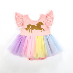 Dress Bayi - Unicorn Glittery Romper Dress