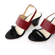 Amazara Bianca Black Maroon Heels