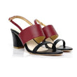 Amazara Bianca Black Maroon Heels