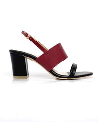Amazara Bianca Black Maroon Heels