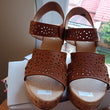 Sandal Wedges Wanita Laser Coklat