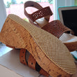 Sandal Wedges Wanita Laser Coklat