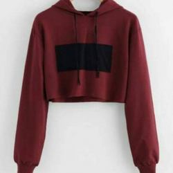 Sweater Wanita Hoodie Crop Basic