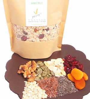 Healthy Granola COMBI C-500gr(OAT, ALMOND, WALNUT, CHIA SEED, APRIKOT)