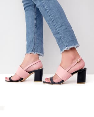 Amazara Bianca Black Pink Heels