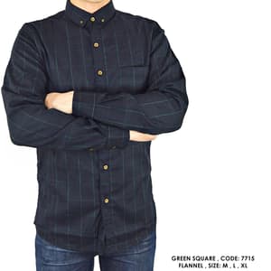 KEMEJA PRIA LENGAN PANJANG FLANNEL KOTAK - Hijau Tua