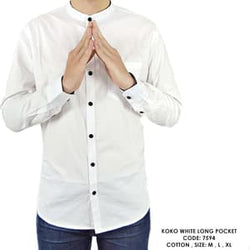 BAJU KEMEJA KOKO PANJANG PRIA - Putih