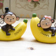 Happy Banana Monkey Couple Figurine